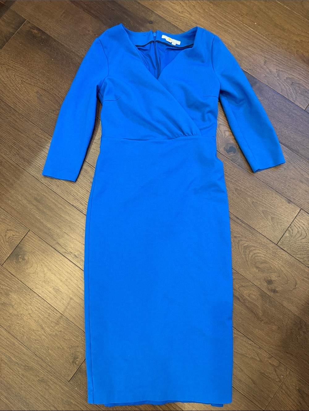 Boden Blue Wrap-Front 3:4 Sleeve Dress Size 6L - C61-042
